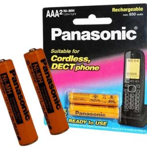 باتری شارژی Ni-MH نیم‌قلمی AAA ظرفیت ۶۵۰ میلی‌آمپر ۱.۲ ولت پاناسونیک Panasonic